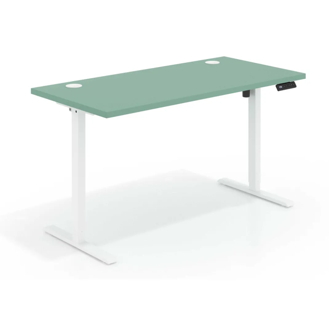 Escritorio Elevable Erghos Basic estructura blanca canto recto