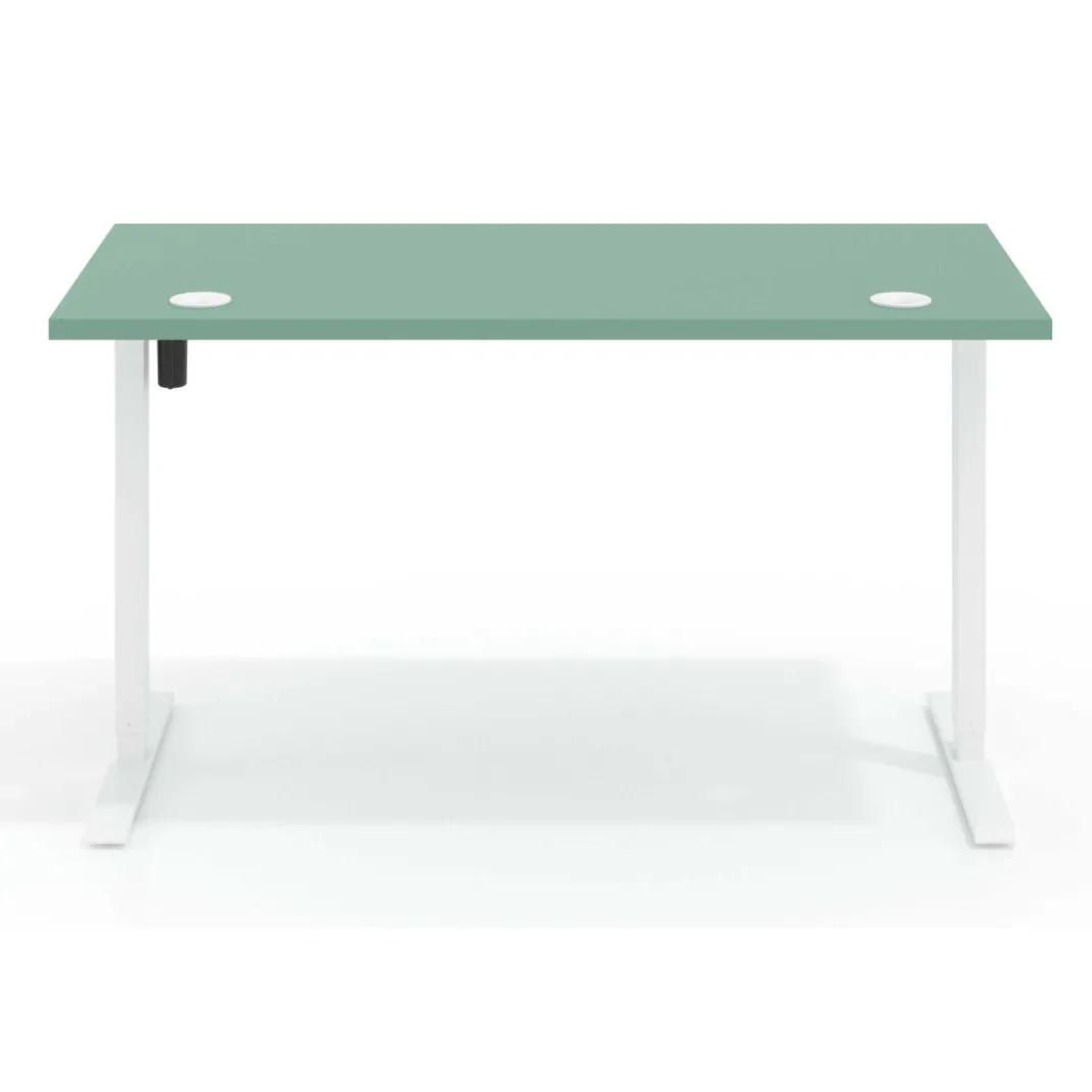 Escritorio Elevable Erghos Basic estructura blanca canto recto