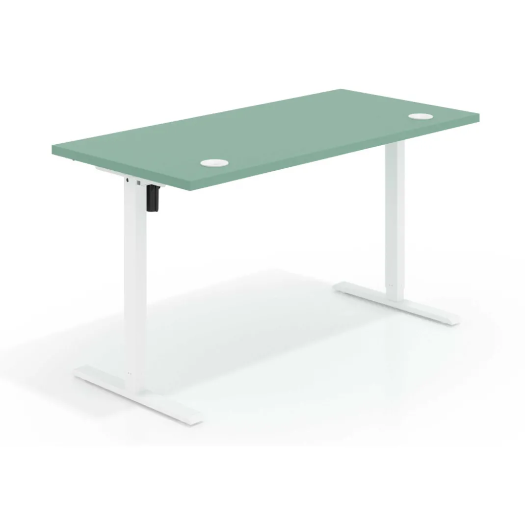 Escritorio Elevable Erghos Basic estructura blanca canto recto