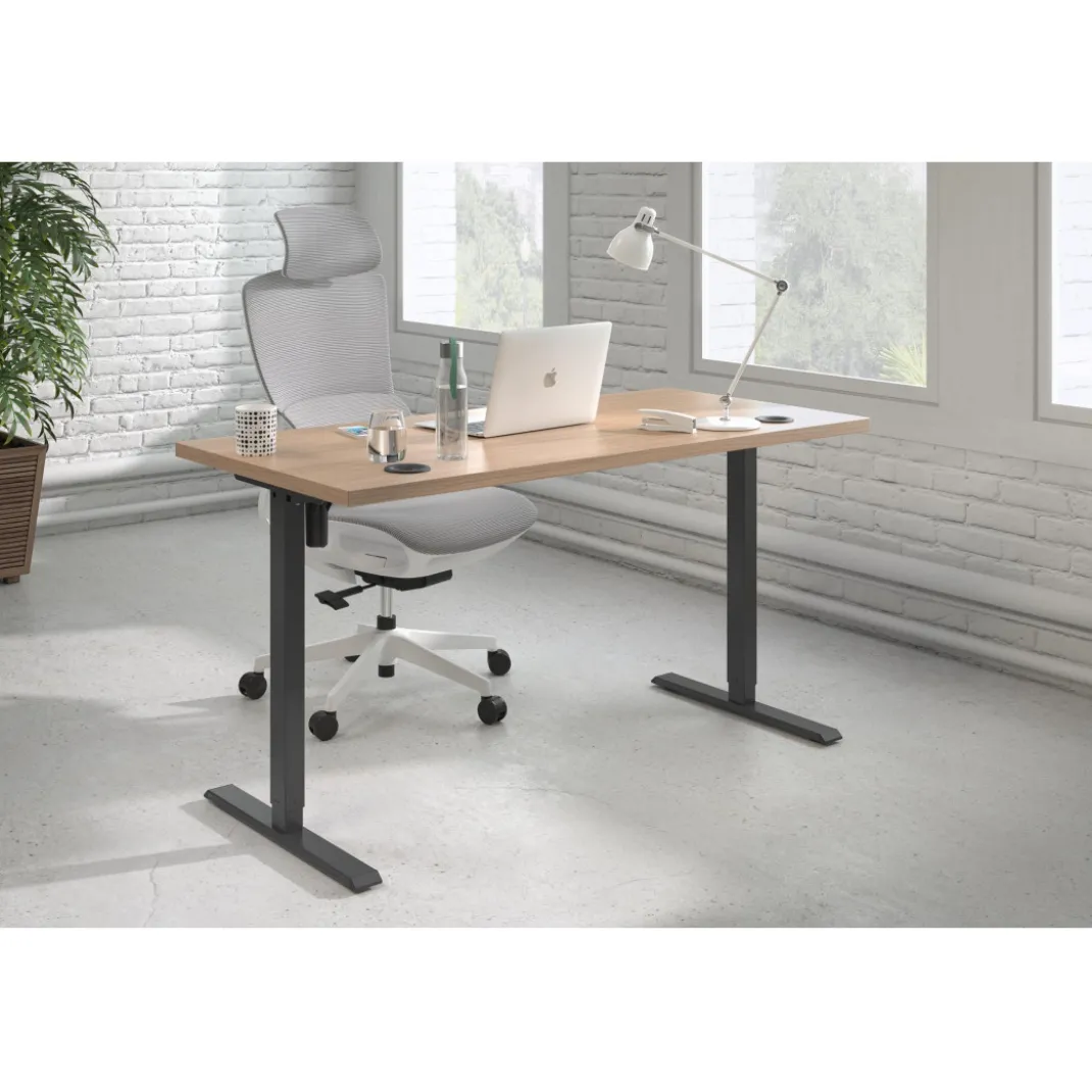 Escritorio Elevable Erghos Basic estructura negro canto recto