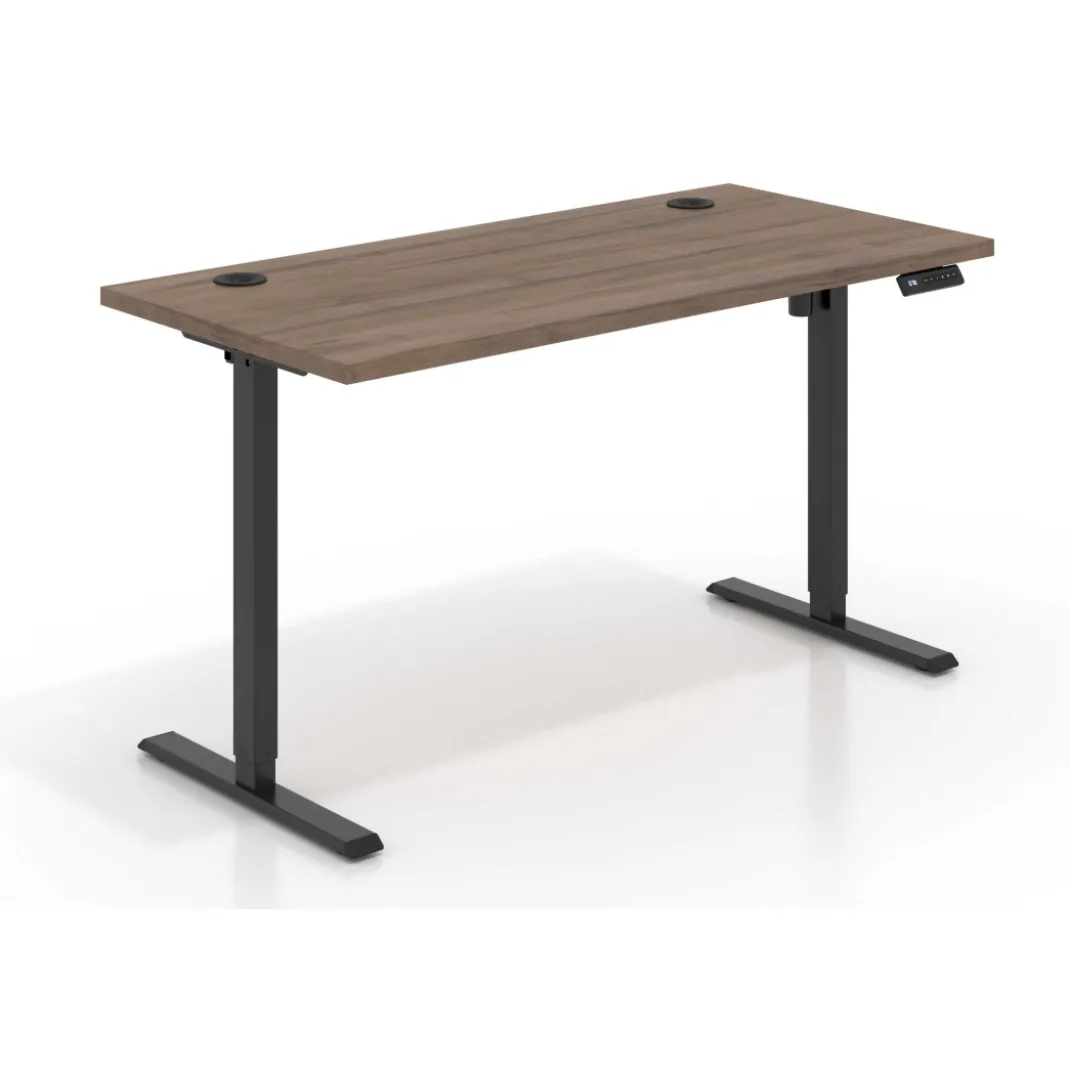 Escritorio Elevable Erghos Basic estructura negro canto recto
