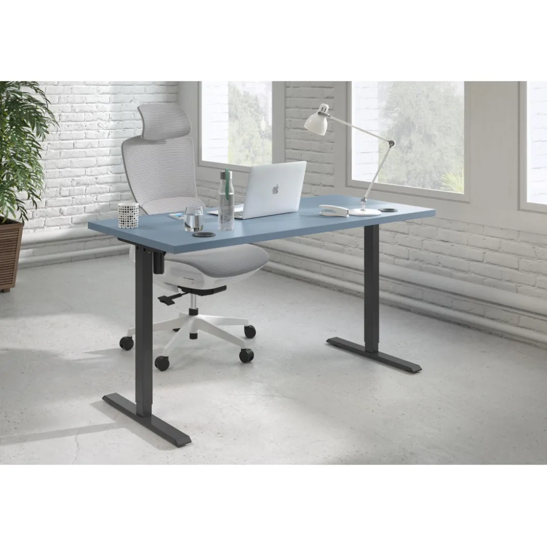 Escritorio Elevable Erghos Basic estructura negro canto recto
