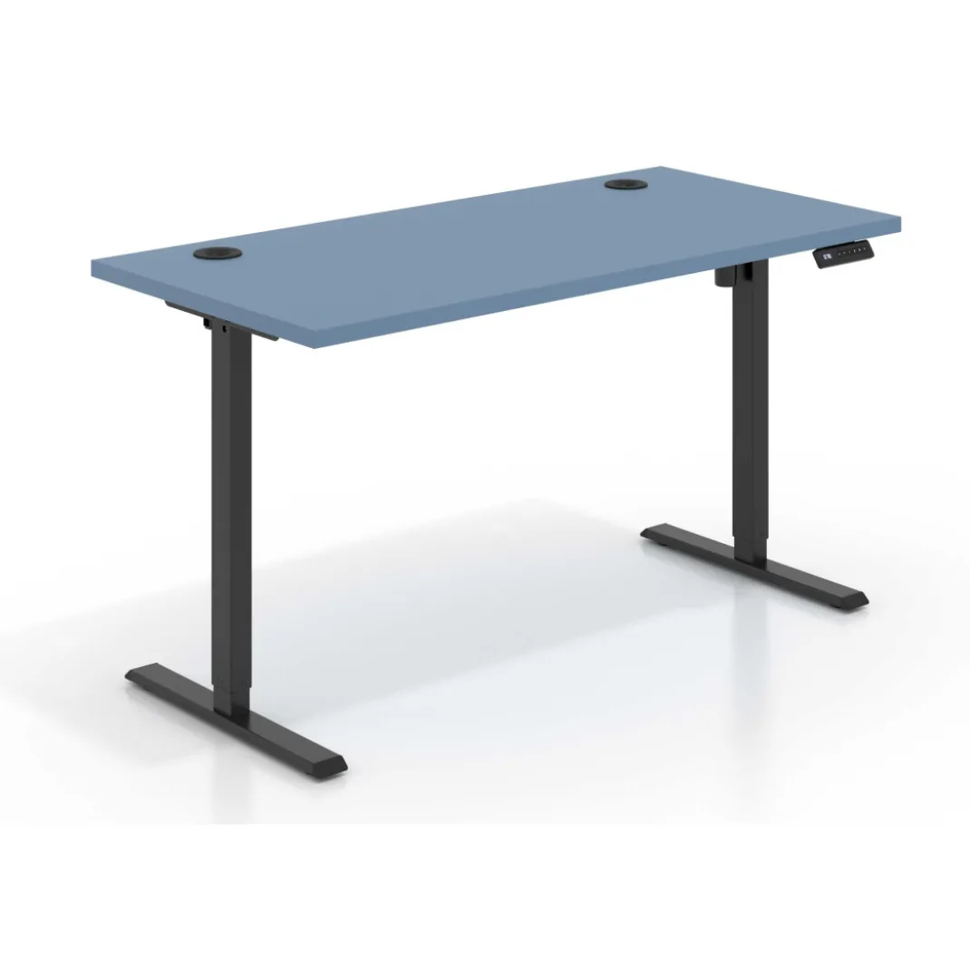 Escritorio Elevable Erghos Basic estructura negro canto recto