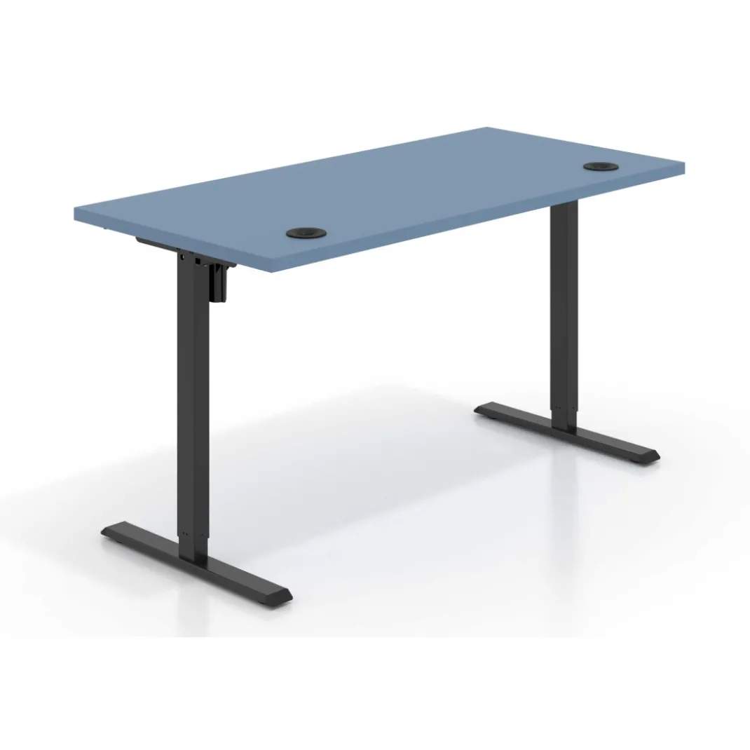 Escritorio Elevable Erghos Basic estructura negro canto recto