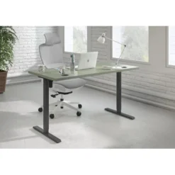 Escritorio Elevable Erghos Basic estructura negro canto recto