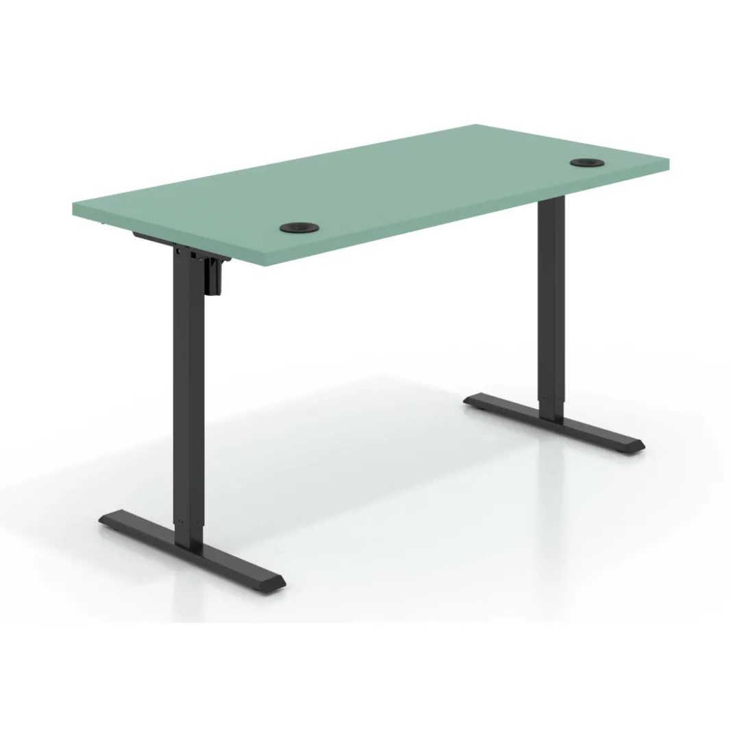 Escritorio Elevable Erghos Basic estructura negro canto recto