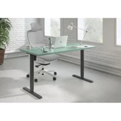 Escritorio Elevable Erghos Basic estructura negro canto recto