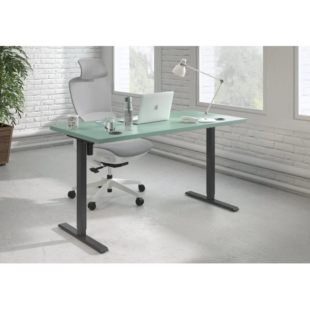 Escritorio Elevable Erghos Basic estructura negro canto recto