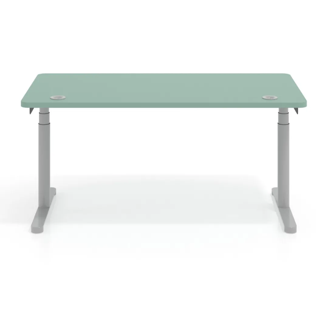 Escritorio Elevable Erghos Core estructura aluminio canto curvo