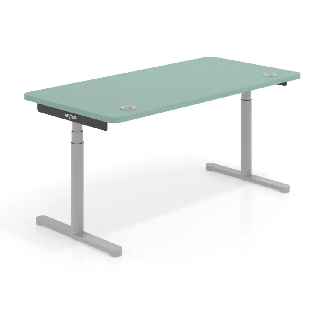 Escritorio Elevable Erghos Core estructura aluminio canto curvo
