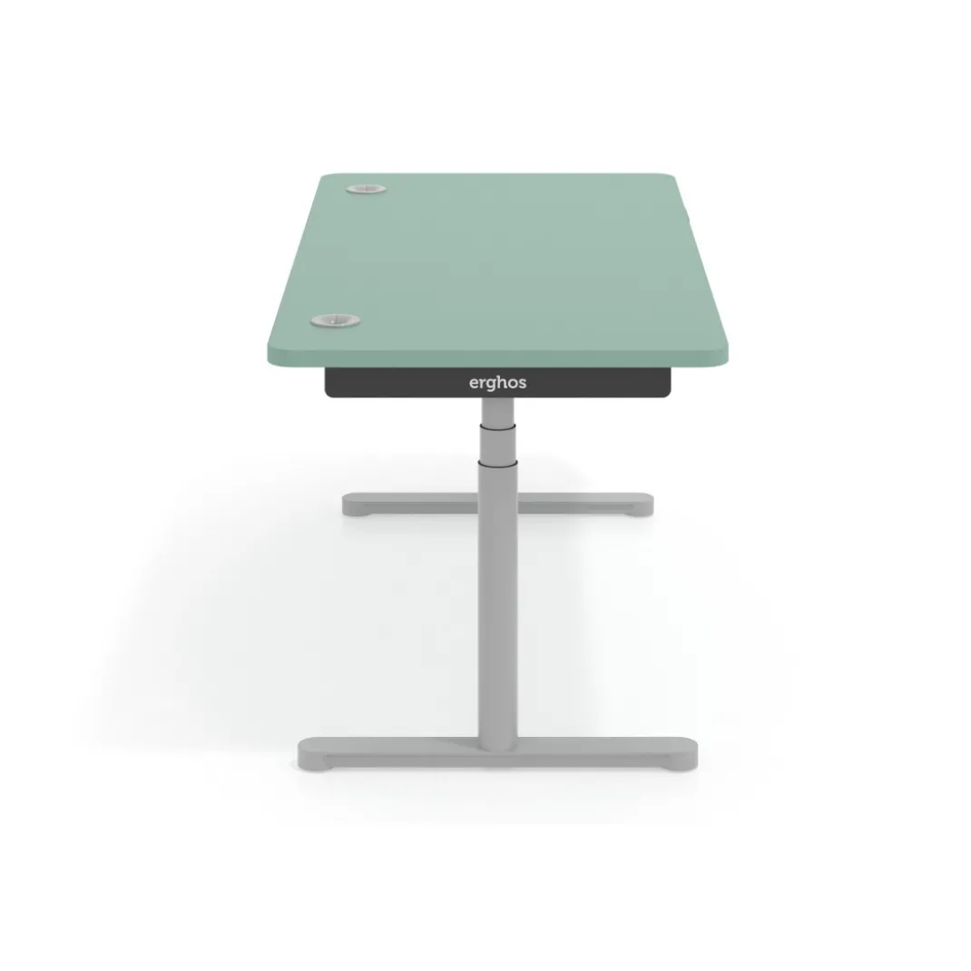 Escritorio Elevable Erghos Core estructura aluminio canto curvo
