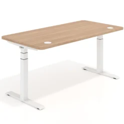 Escritorio Elevable Erghos Motion Pro estructura blanca 4 cantos curvos