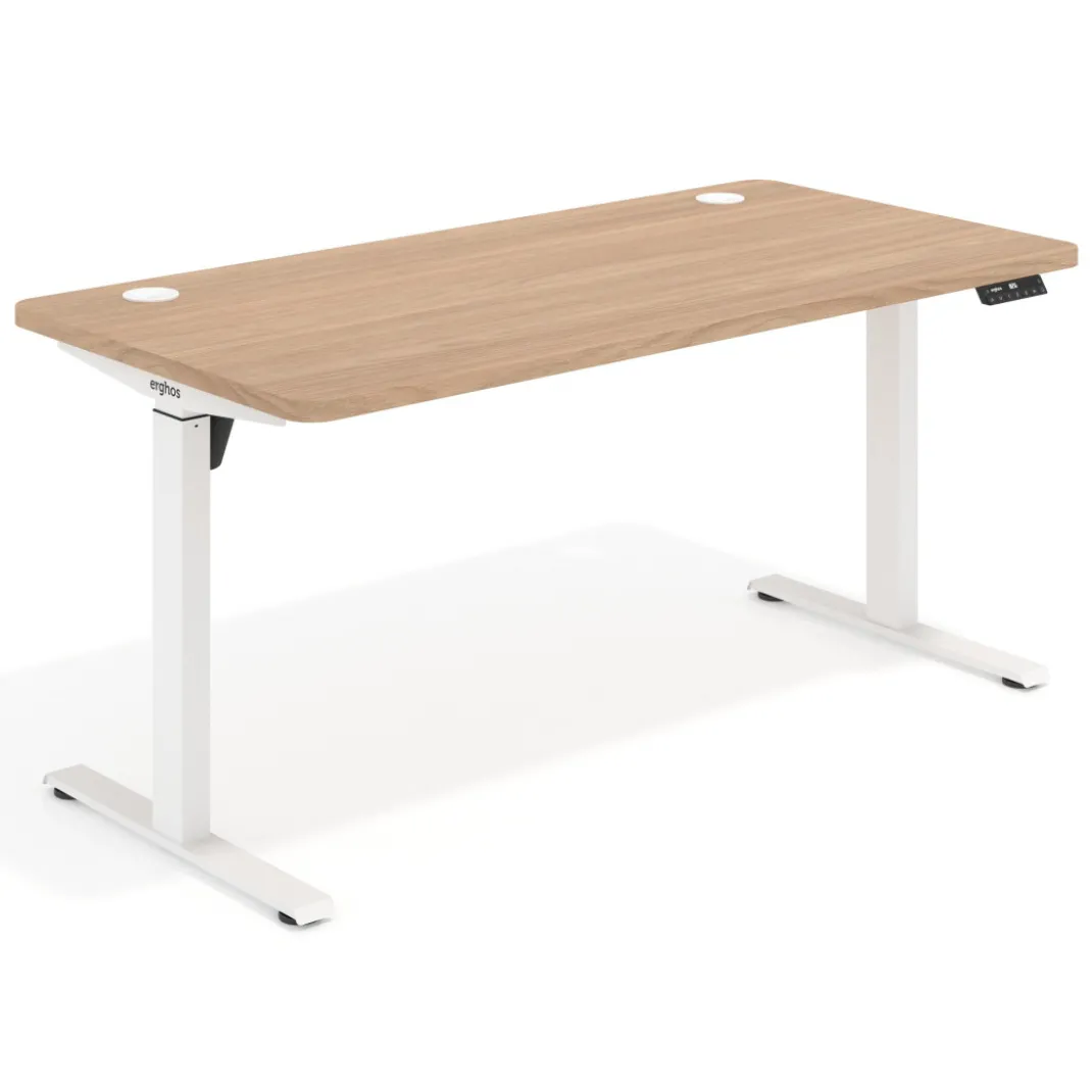 Escritorio Elevable Erghos Motion estructura blanca 4 cantos curvos