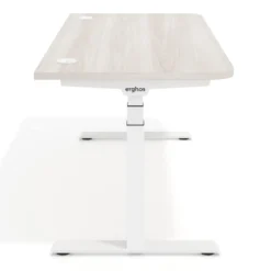 Escritorio Elevable Erghos Motion estructura blanca 4 cantos curvos
