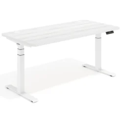 Escritorio Elevable Erghos Motion Pro estructura blanca 2 cantos curvos