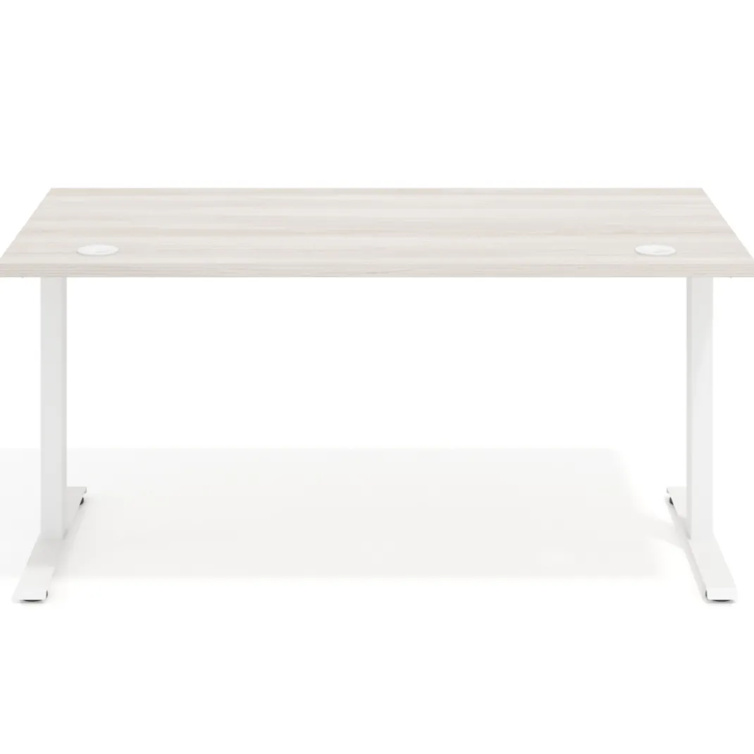 Escritorio Elevable Erghos Motion estructura blanca 4 cantos curvos