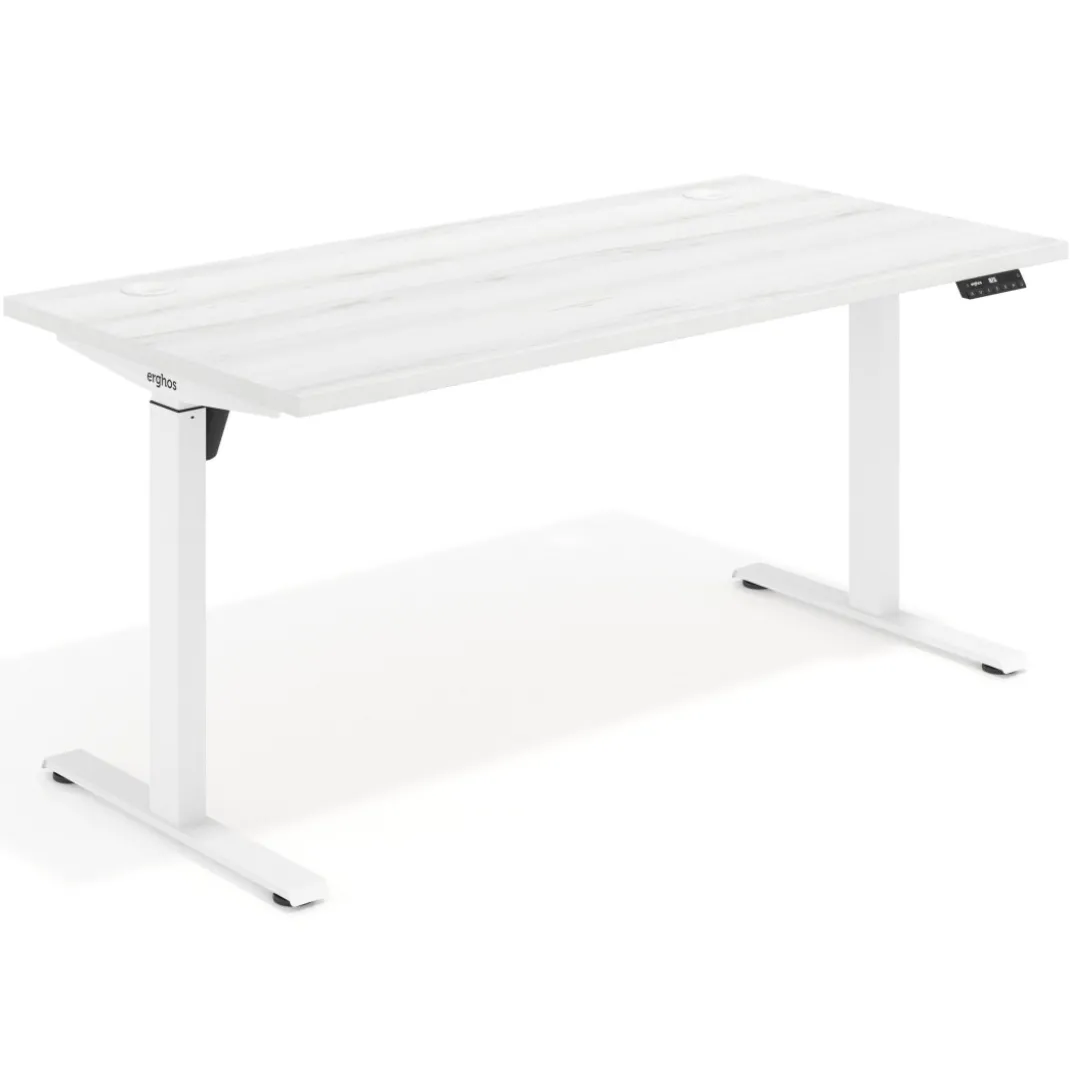 Escritorio Elevable Erghos Motion estructura blanca 4 cantos curvos