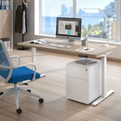 Escritorio Elevable Erghos Motion Pro estructura blanca canto recto