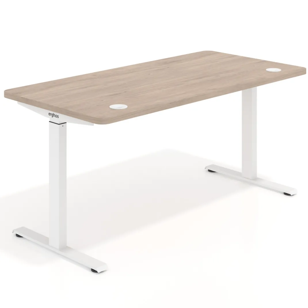 Escritorio Elevable Erghos Motion Pro estructura blanca canto recto