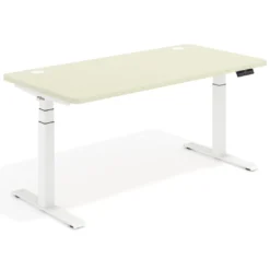Escritorio Elevable Erghos Motion Pro estructura blanca 2 cantos curvos