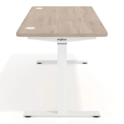 Escritorio Elevable Erghos Motion Pro estructura blanca 2 cantos curvos