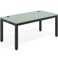 Escritorio Elevable Erghos Quad 4 patas, estructura negra canto recto