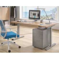 Escritorio Elevable Erghos Smart estructura aluminio canto recto
