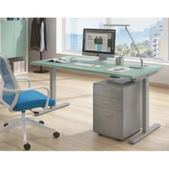 Escritorio Elevable Erghos Smart estructura aluminio canto recto