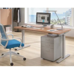 Escritorio Elevable Erghos Smart estructura aluminio canto curvo