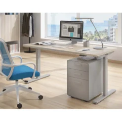 Escritorio Elevable Erghos Smart estructura aluminio canto curvo