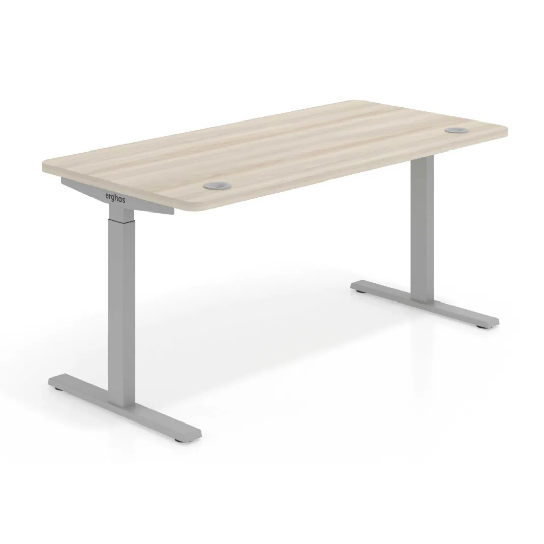 Escritorio Elevable Erghos Smart estructura aluminio canto curvo