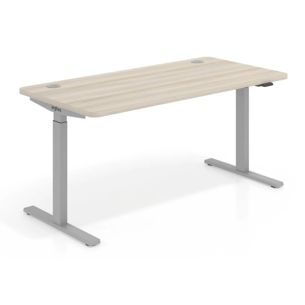 Escritorio Elevable Erghos Smart estructura aluminio canto curvo