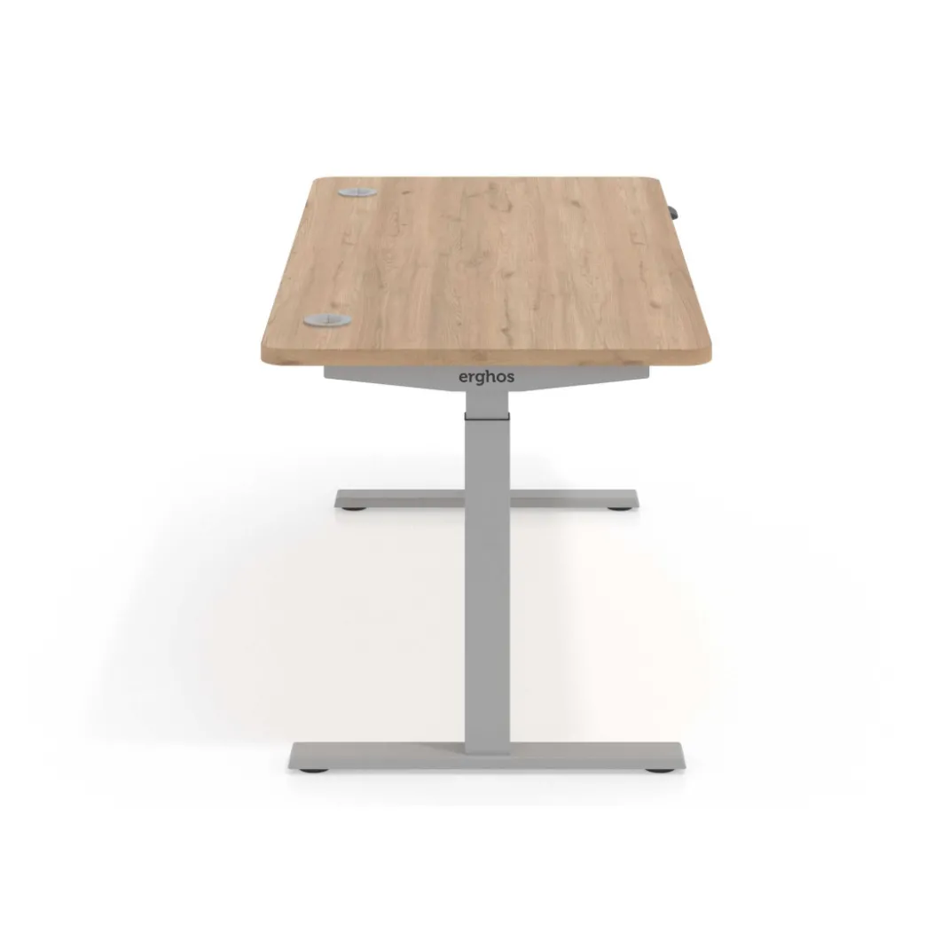Escritorio Elevable Erghos Smart estructura aluminio canto curvo
