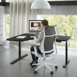 Escritorio Ergonómico Elevable Erghos Axis estructura blanca