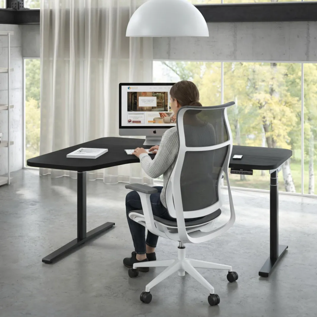 Escritorio Ergonómico Elevable Erghos Axis estructura negra