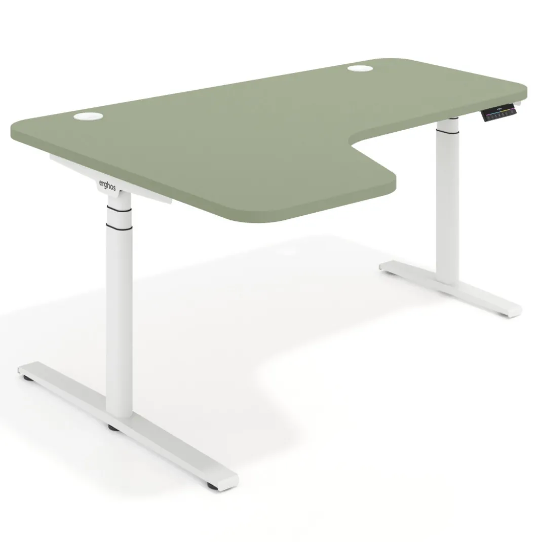 Escritorio Ergonómico Elevable Erghos Axis estructura blanca