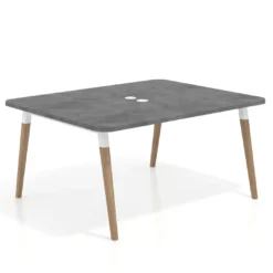 Mesa coworking de reuniones Arki fondo 126 cm, sobre curvo