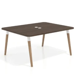 Mesa coworking de reuniones Arki fondo 126 cm, sobre curvo