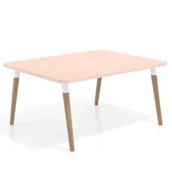 Mesa coworking de reuniones Arki fondo 126 cm, sobre curvo