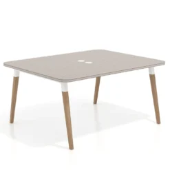 Mesa coworking de reuniones Arki fondo 126 cm, sobre curvo