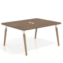 Mesa coworking de reuniones Arki fondo 126 cm, sobre curvo