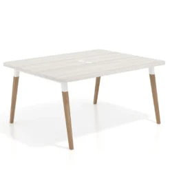 Mesa coworking de reuniones Arki fondo 126 cm, sobre curvo