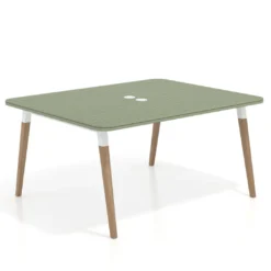 Mesa coworking de reuniones Arki fondo 126 cm, sobre curvo