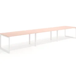 Mesa de despacho progresiva Delta triple, fondo 100cm, estructura blanca