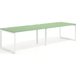 Mesa de despacho progresiva Delta doble, fondo 100cm, estructura blanca