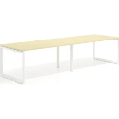 Mesa de despacho progresiva Delta doble, fondo 100cm, estructura blanca