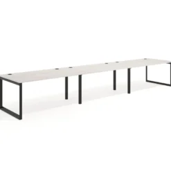 Mesa de despacho progresiva Delta triple, fondo 100cm, estructura negra