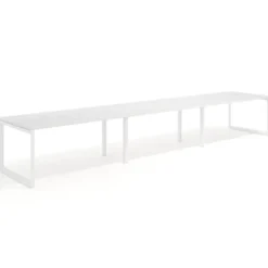 Mesa de despacho progresiva Delta triple, fondo 100cm, estructura blanca
