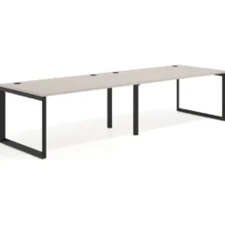 Mesa de despacho progresiva Delta doble, fondo 100cm, estructura negra