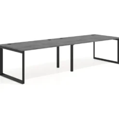 Mesa de despacho progresiva Delta doble, fondo 100cm, estructura negra